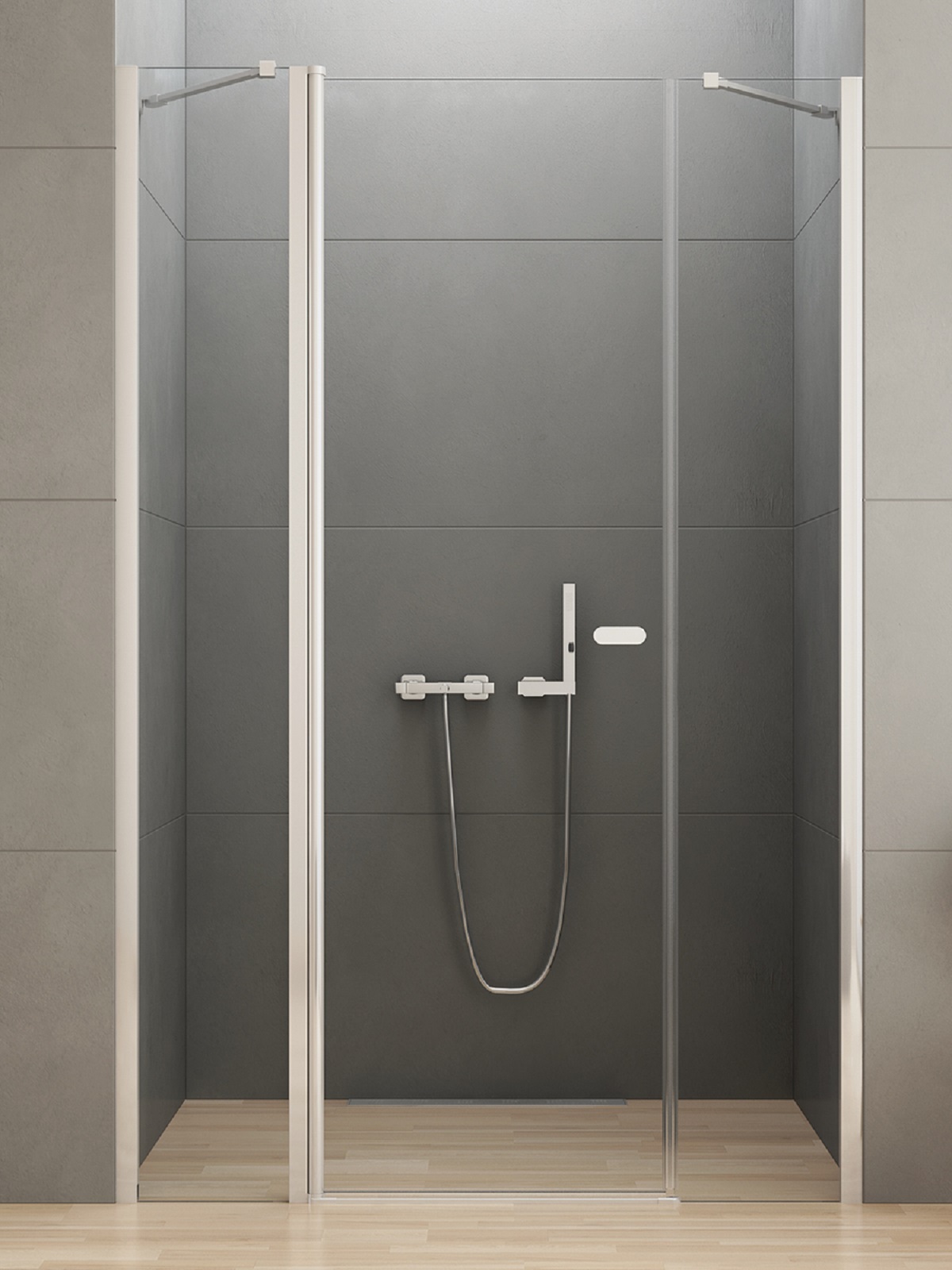 New Trendy New Soleo douchedeur 110 cm kantelbaar chroom glans/helder glas D-0171A