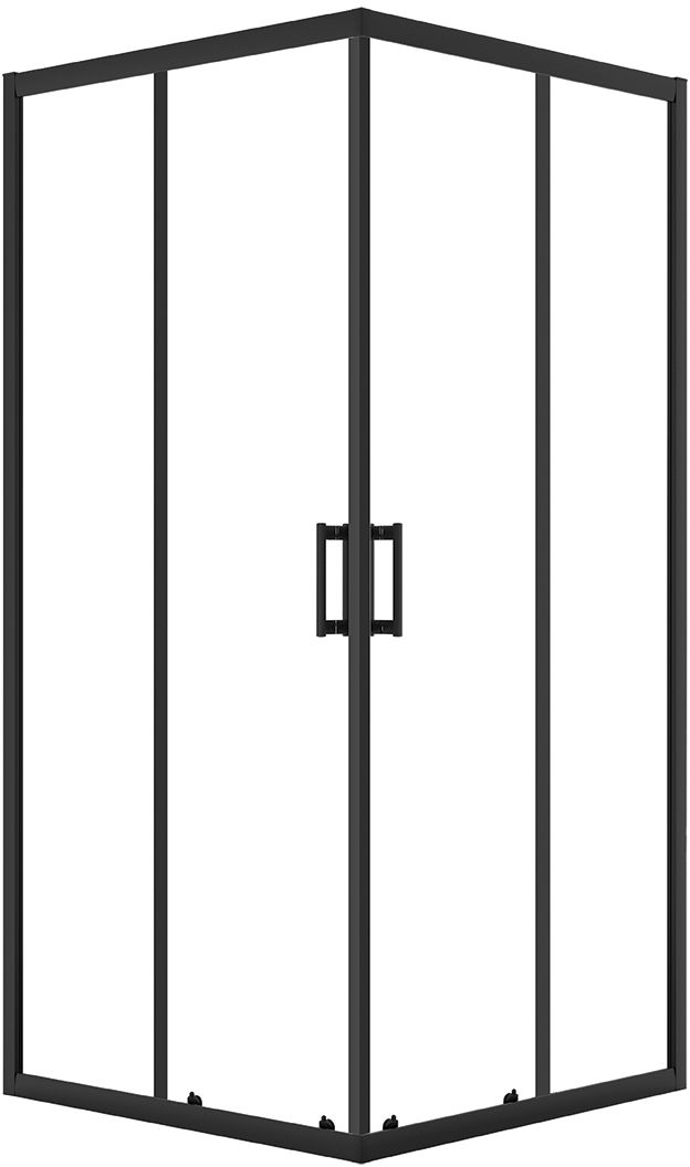 Laveo Bresso douchecabine 90x90 cm vierkant zwart mat/helder glas JKD_796K