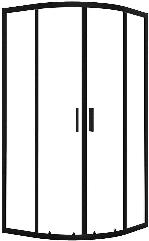 Laveo Bresso douchecabine 90x90 cm halfrond zwart mat/helder glas JKD_796Z