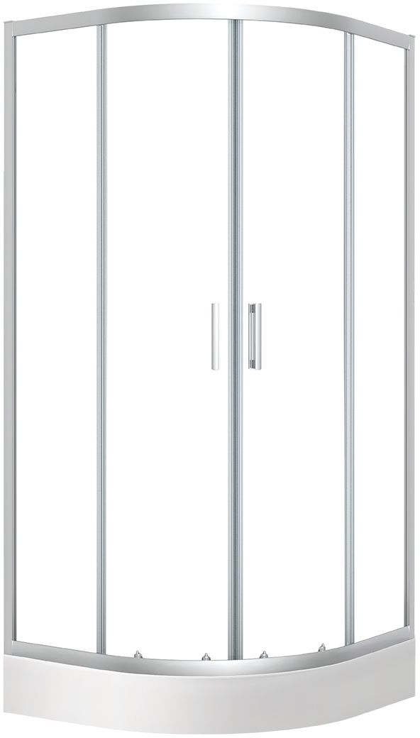 Laveo Bresso cabine met douchebak 90x90 cm halfrond chroom glans/helder glas JKDD096Z
