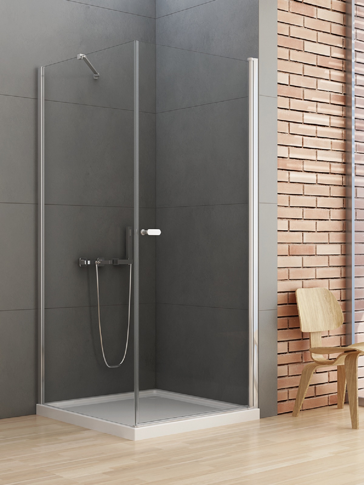 New Trendy New Soleo douchecabine 90x90 cm vierkant chroom glans/helder glas D-0141A/D-0088B