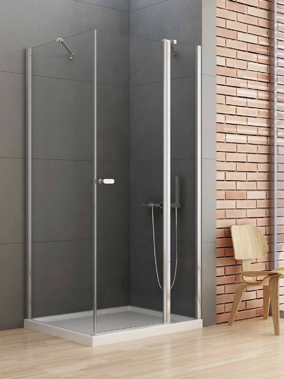 New Trendy New Soleo douchecabine 110x110 cm vierkant chroom glans/helder glas K-0656