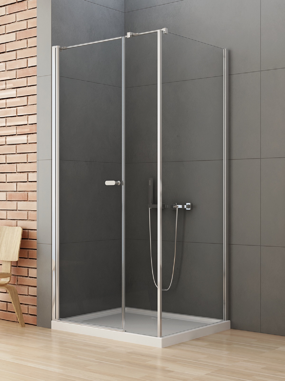 New Trendy New Soleo douchecabine 110x80 cm rechthoekig chroom glans/helder glas K-0361