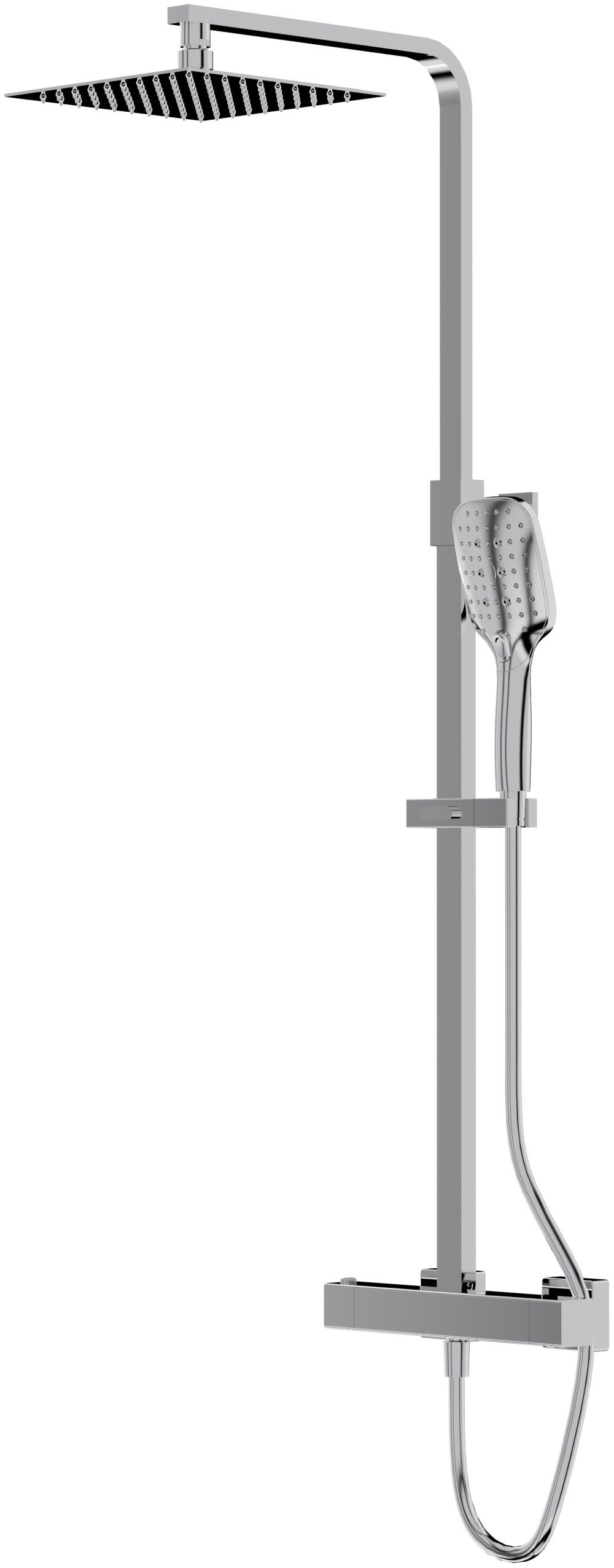 LaVita Cetus doucheset wand met thermostaat met regendouche chroom 5900378346203