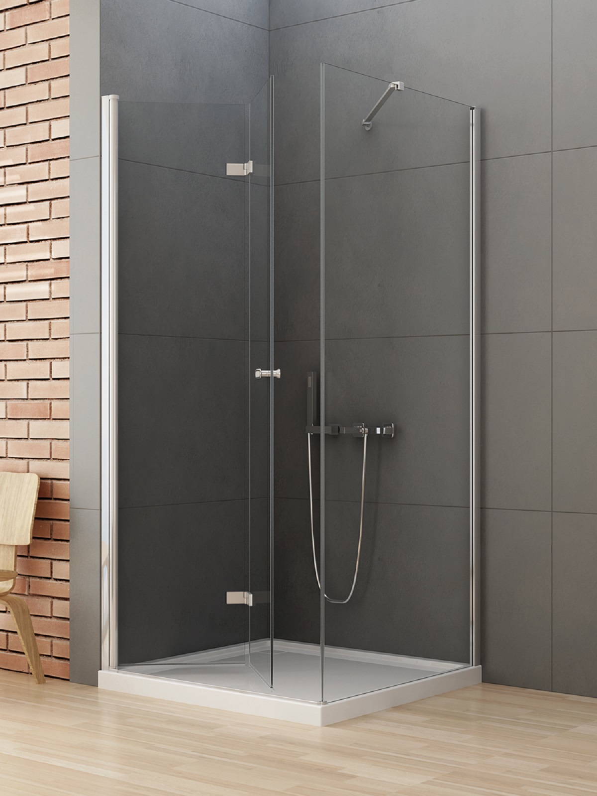 New Trendy New Soleo douchecabine 100x70 cm rechthoekig chroom glans/helder glas D-0150A/D-0086B