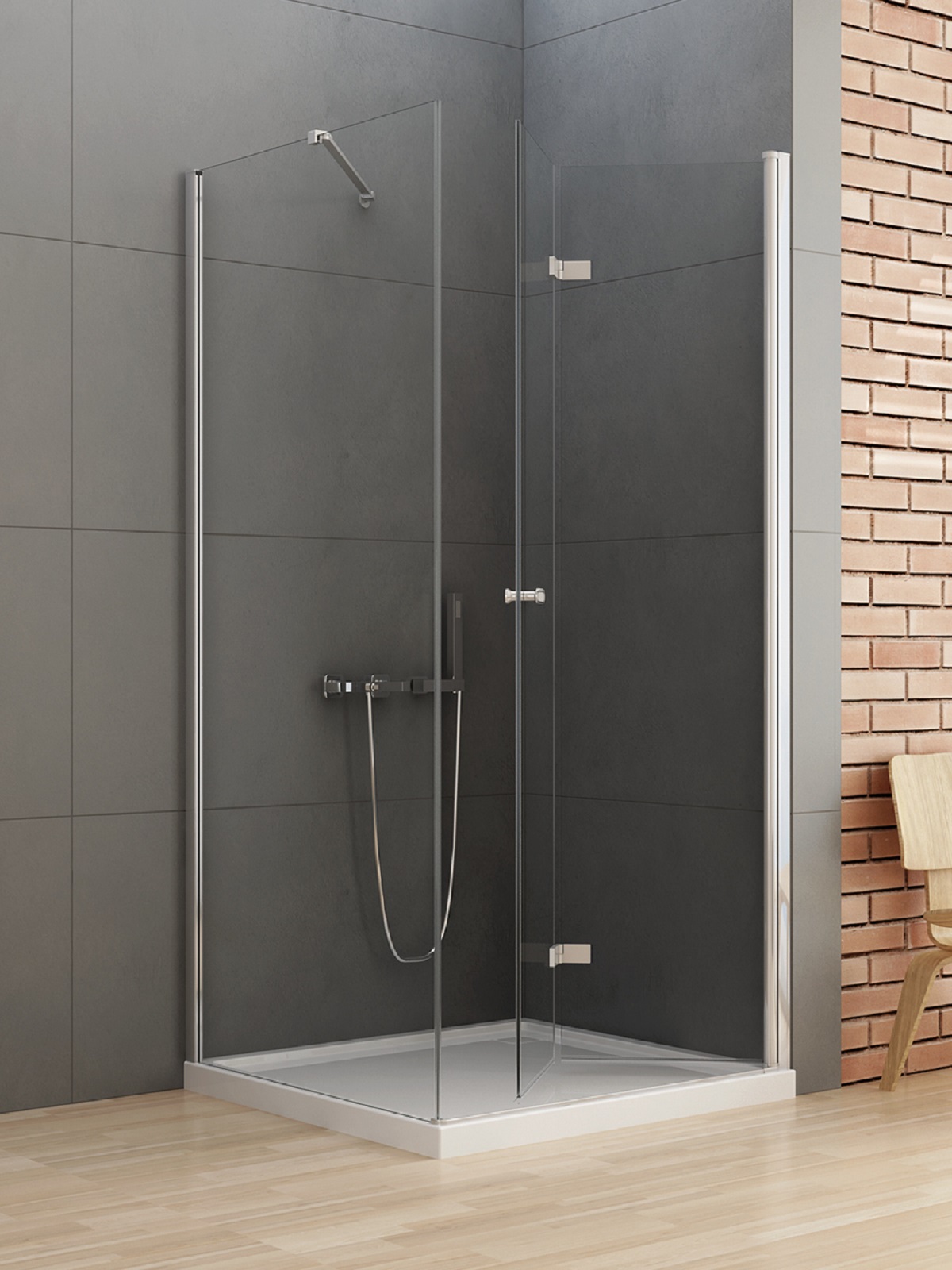 New Trendy New Soleo douchecabine 90x90 cm vierkant chroom glans/helder glas D-0153A/D-0088B