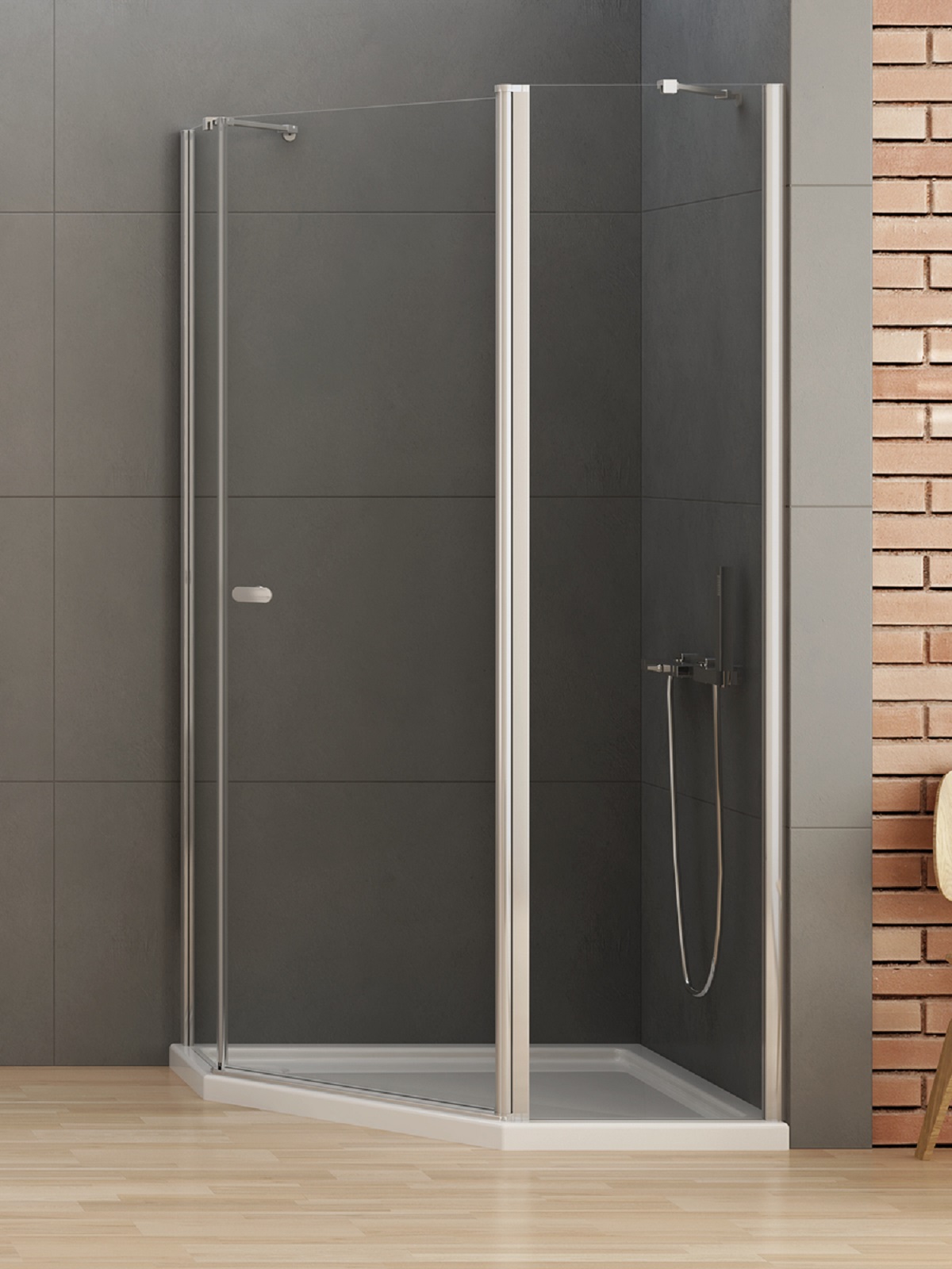 New Trendy New Soleo douchecabine 100x80 cm chroom glans/helder glas K-0739