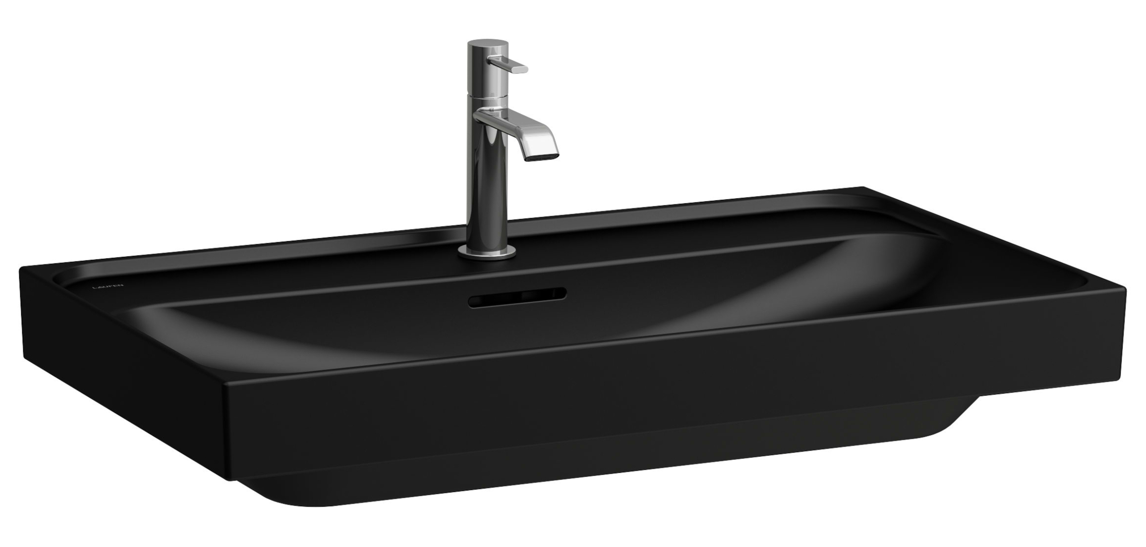 Laufen Meda wastafel 80x46 cm rechthoekig klassiek zwart mat H8161177161091