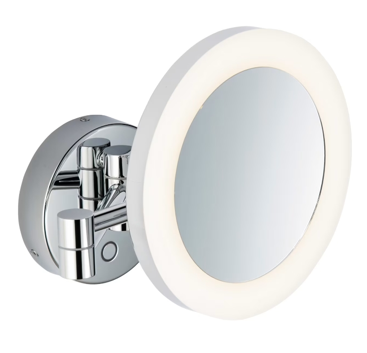 Kronenbach Universal make-upspiegel 20x20 cm rond met verlichting chroom 29.475.255.2504