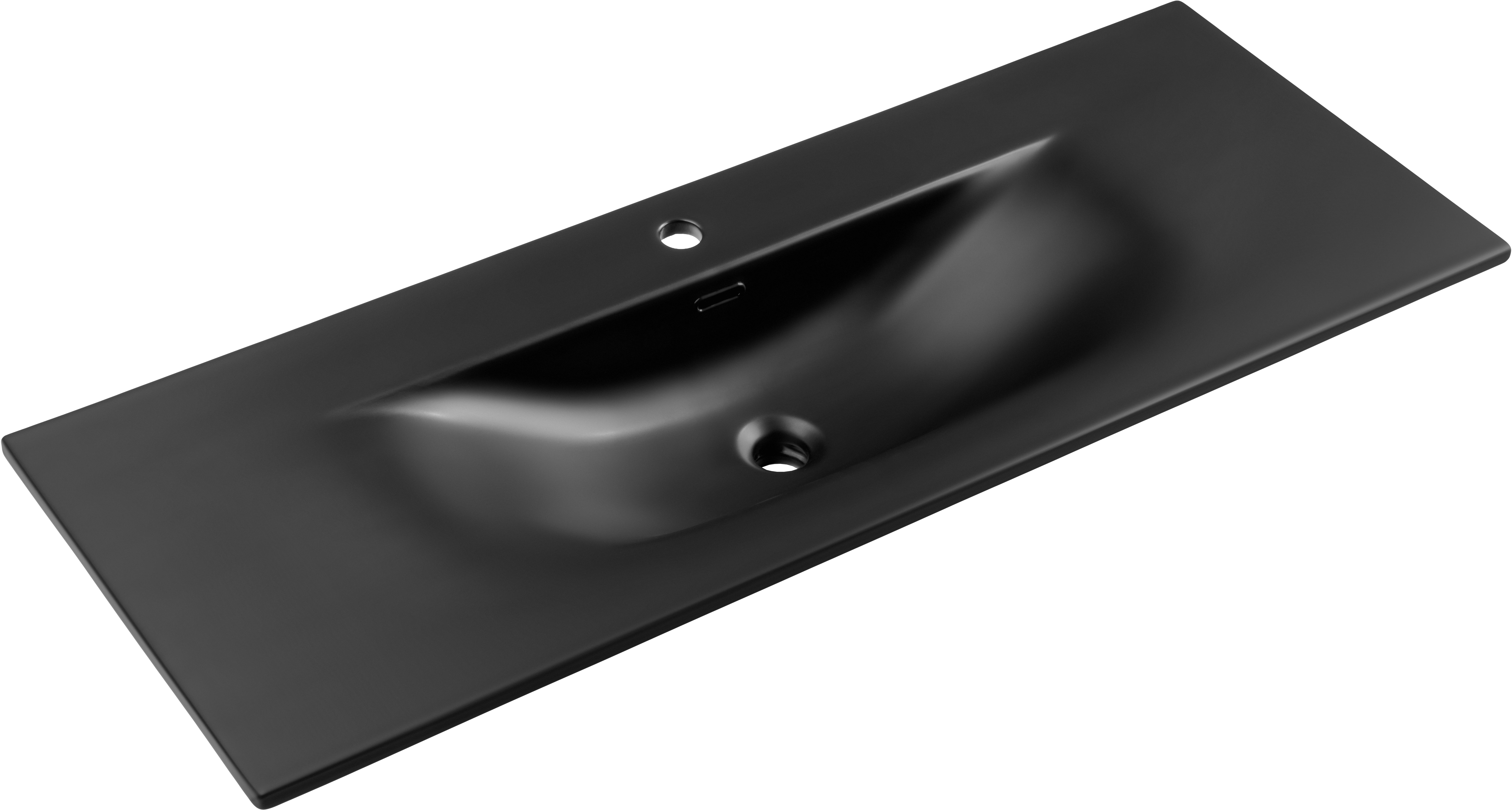 Comad Sky wastafel 121x46 cm rechthoekig meubel zwart mat SKY 1 BLACK MATT 120 DP ( E-8099-120 )