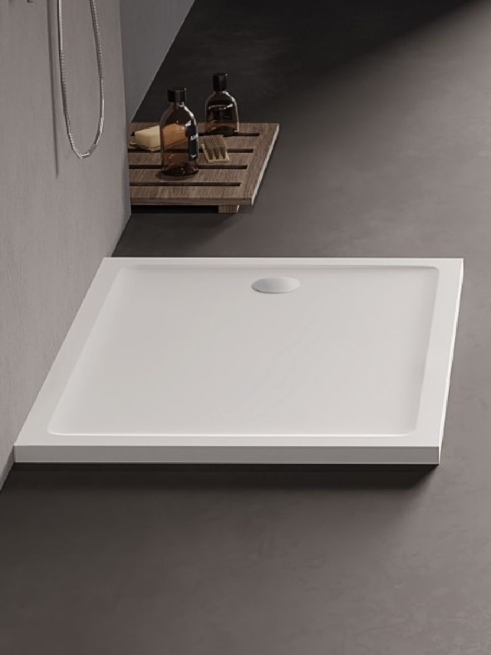 New Trendy Mild rechthoekige douchebak 100x90 cm wit B-0638