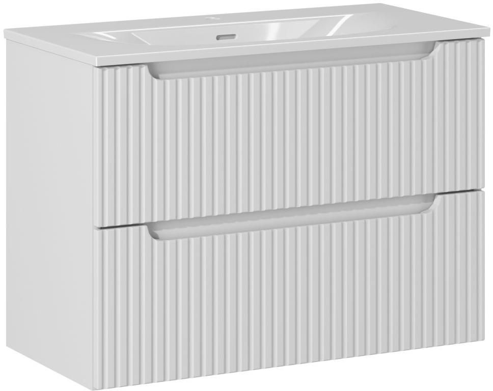 Set kast Comad Nova White NOVA WHITE 82-80-2S, wastafel Comad Sky 3 SKY 3 80CM DP (E-8099-3-80)