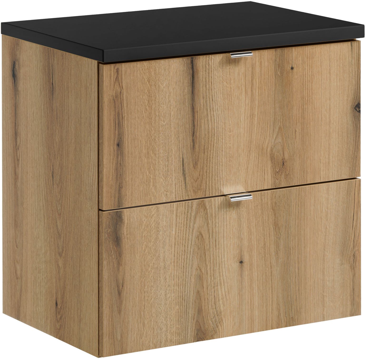 Set kast Comad Nova Oak NOVA OAK A 82-60-2S, badkamerblad Comad Nova Black NOVA BLACK B 89-60