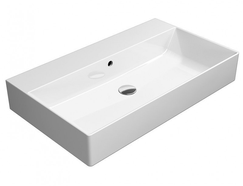 GSI Kube X wastafel 80x47 cm rechthoekig meubel wit glans 9422011