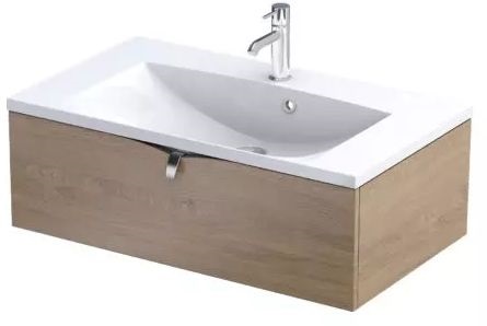 Oristo Siena kast 79.6x45.5x25 cm hangend onder de wastafel eik OR45-SD1S-80-78
