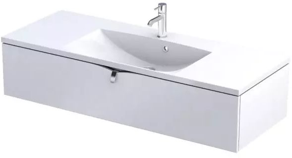 Oristo Siena kast 119.6x45.5x25 cm hangend onder de wastafel wit OR45-SD1S-120-2