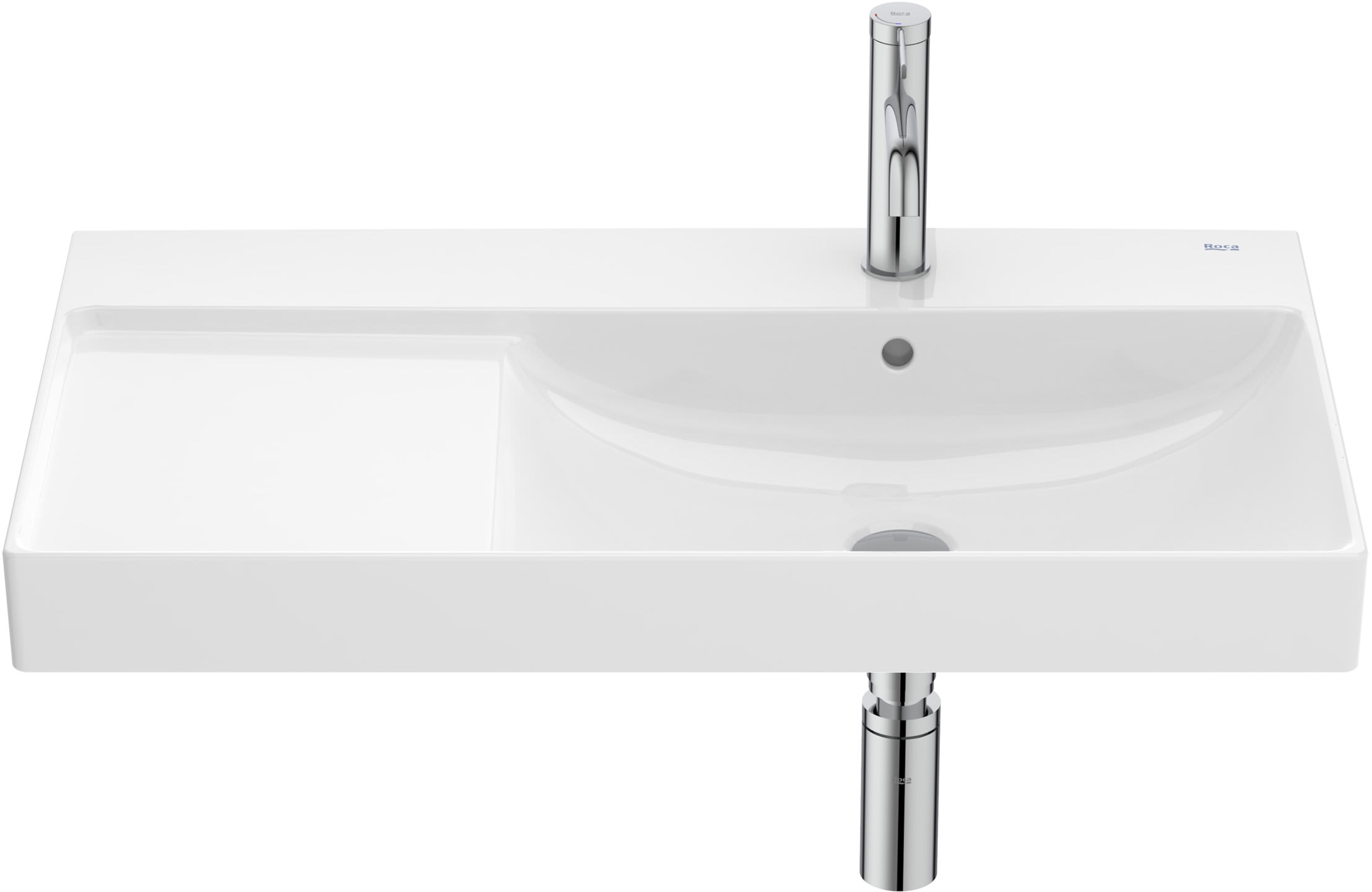Roca Ona wastafel 80x46 cm rechthoekig meubel wit glans A327688004