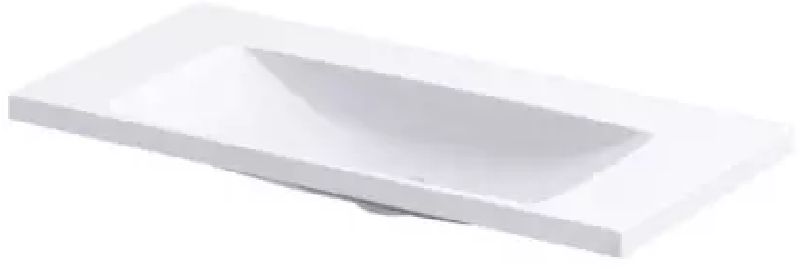 Oristo Compact wastafel 80x38 cm rechthoekig meubel wit glans UME-C-ET-80-92-BO