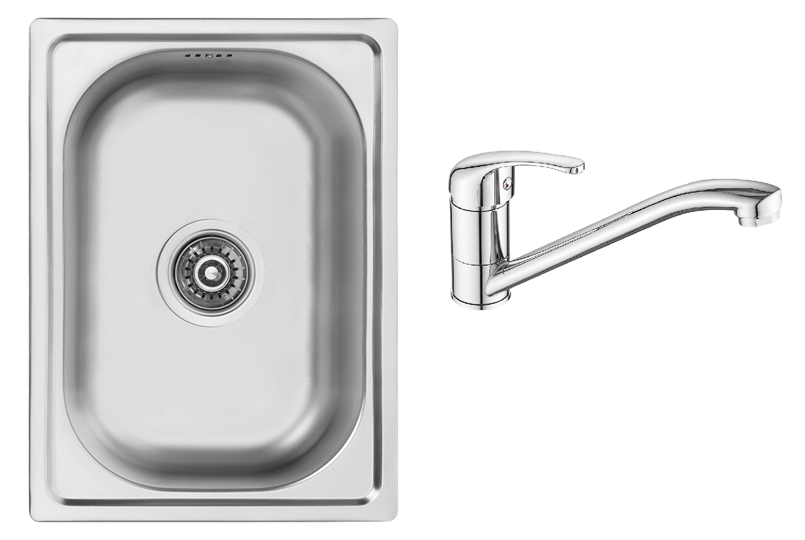 Set stalen spoelbak Kuchinox Mini SKM010T, keukenkraan Kuchinox Pedro BQE060D