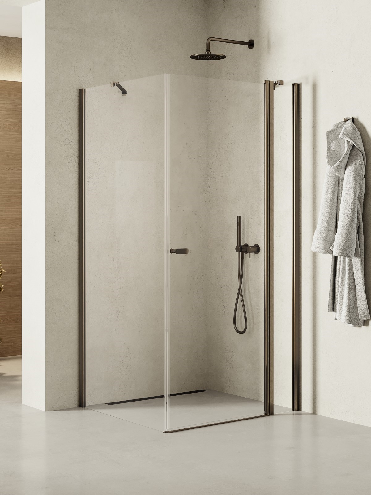 New Trendy New Soleo Gunmetal Brushed douchecabine 120x80 cm rechthoekig grafiet geborsteld/helder glas K-2168