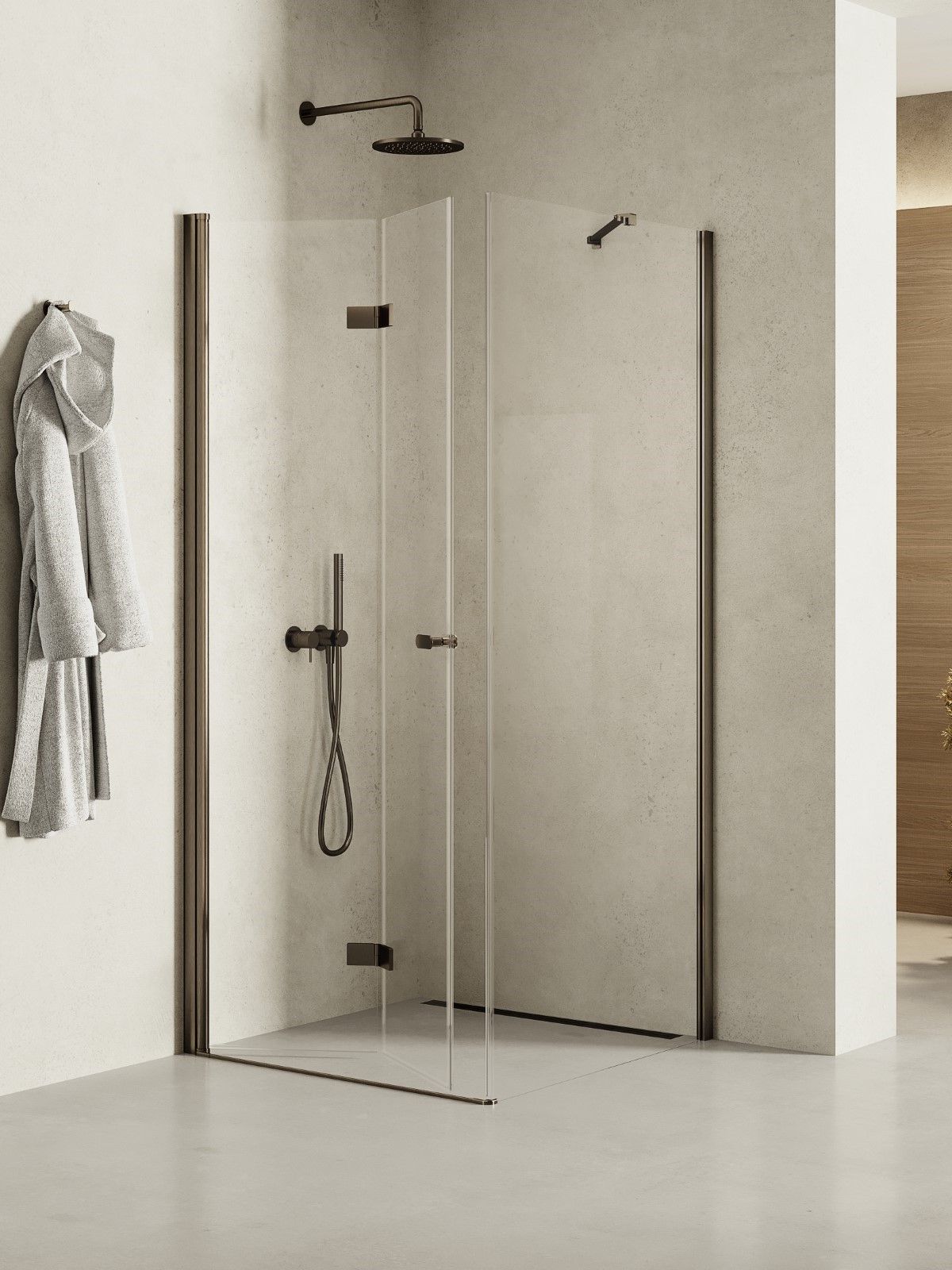 New Trendy New Soleo Gunmetal Brushed douchecabine 120x90 cm rechthoekig grafiet geborsteld/helder glas K-2210