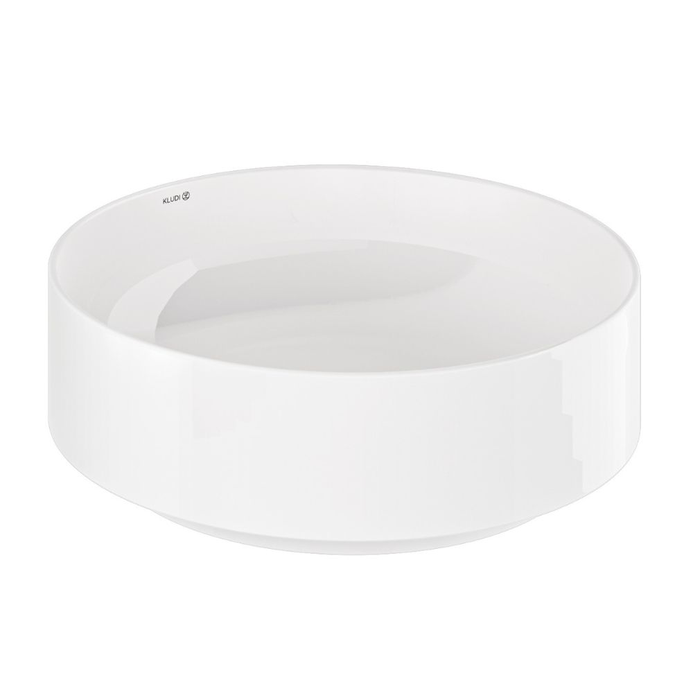 Kludi Resa R wastafel met stop 40x40 cm rond opbouw wit glans 58CW1043
