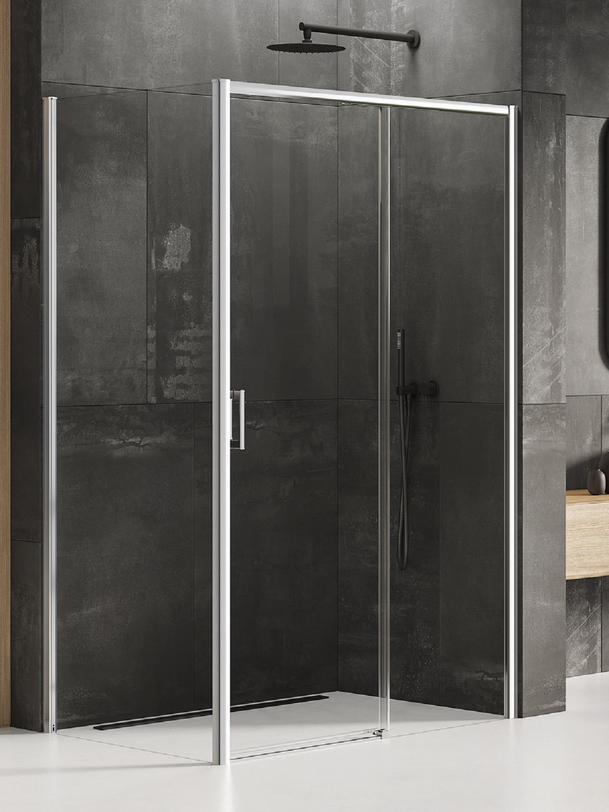 New Trendy Prime douchecabine 150x100 cm rechthoekig chroom glans/helder glas D-0309A/D-0125B