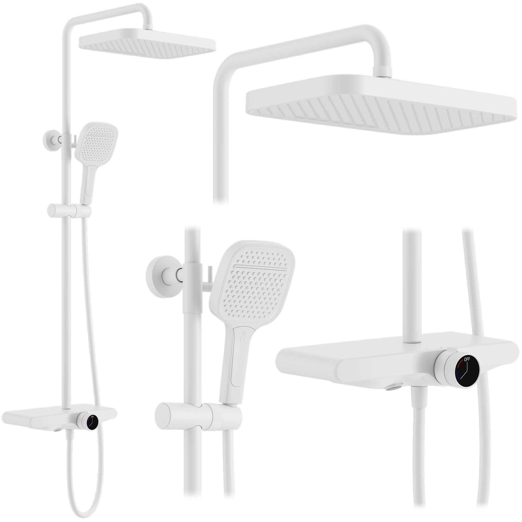 Rea Bari doucheset wand met regendouche wit REA-P0895