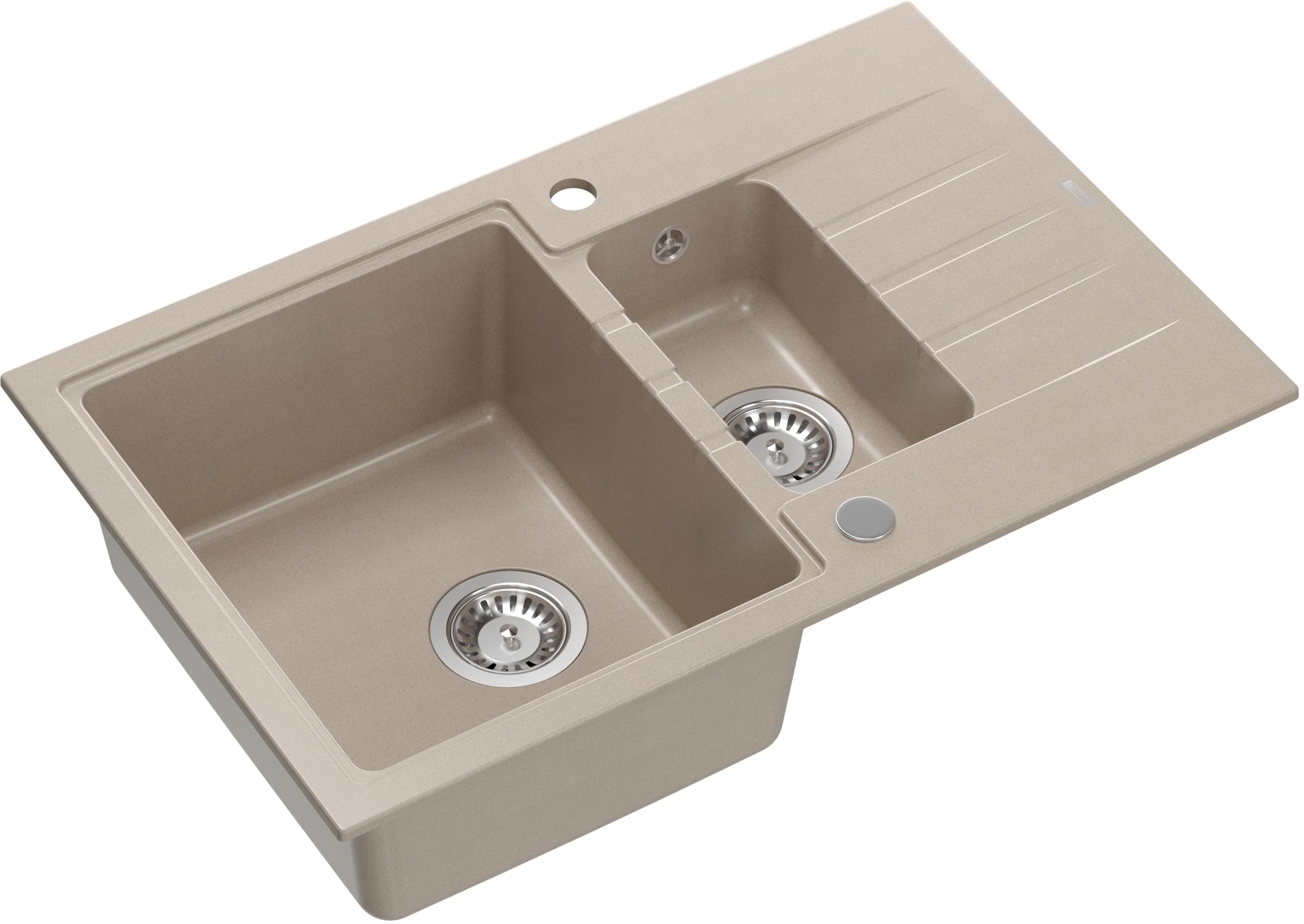 Quadron Peter graniteq spoelbak 78x50 cm beige HCQP57850BEZP