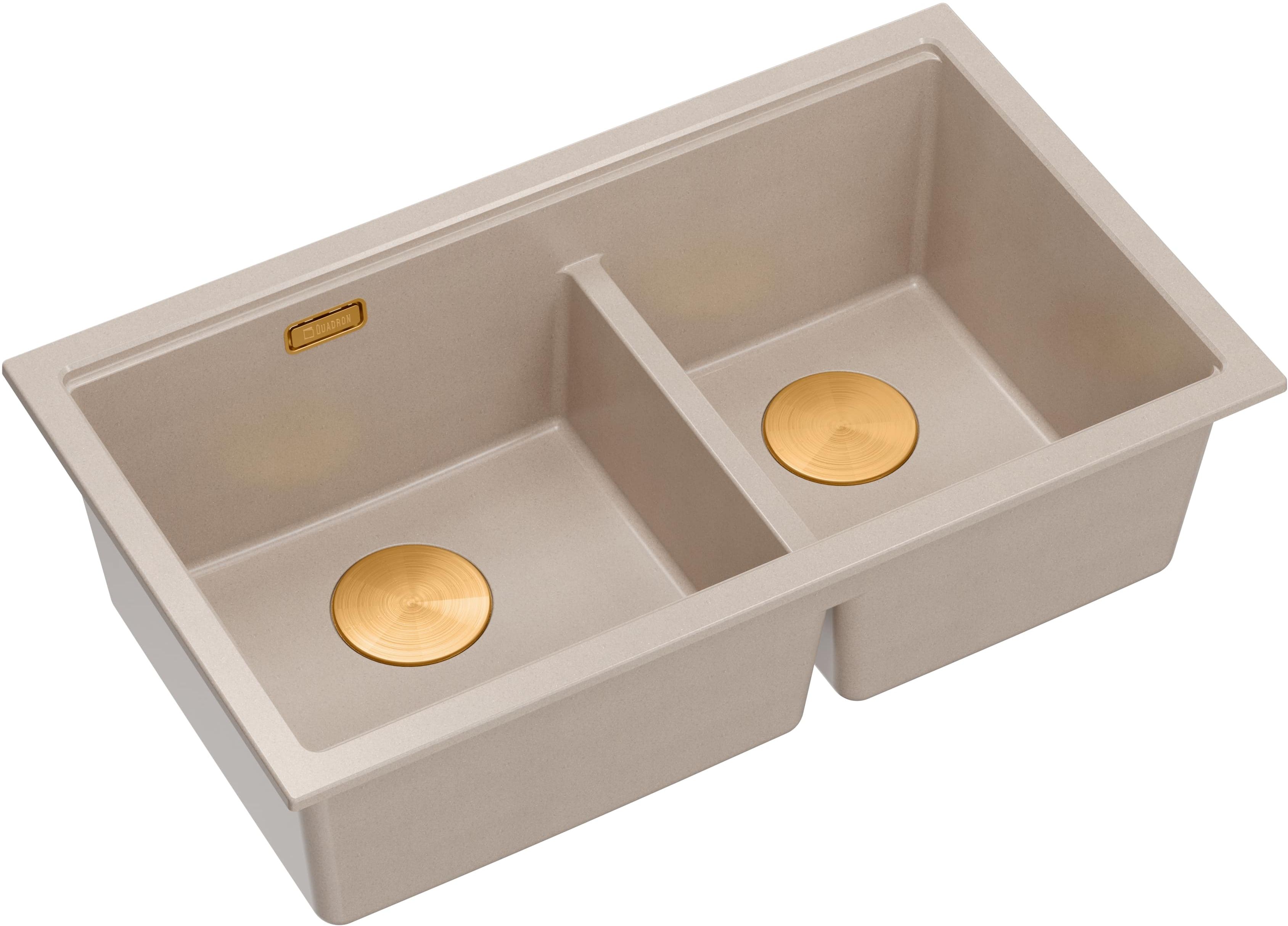 Quadron Logan graniteq spoelbak 76x45 cm beige HQL7645U2_PVDC1_U