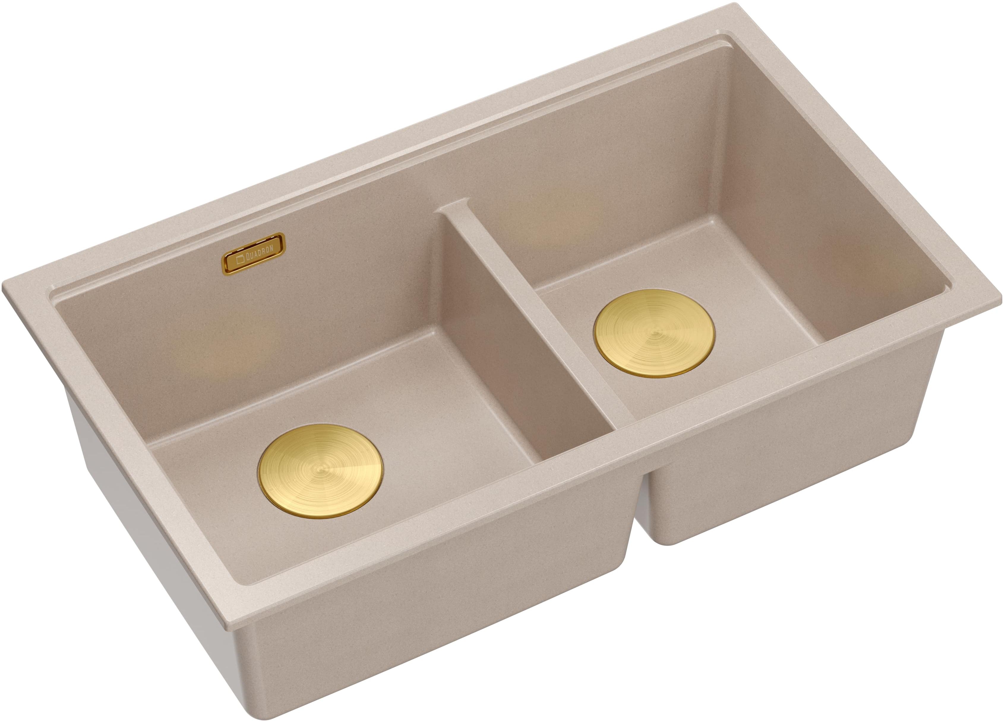 Quadron Logan graniteq spoelbak 76x45 cm beige HQL7645U2_PVDG1_U