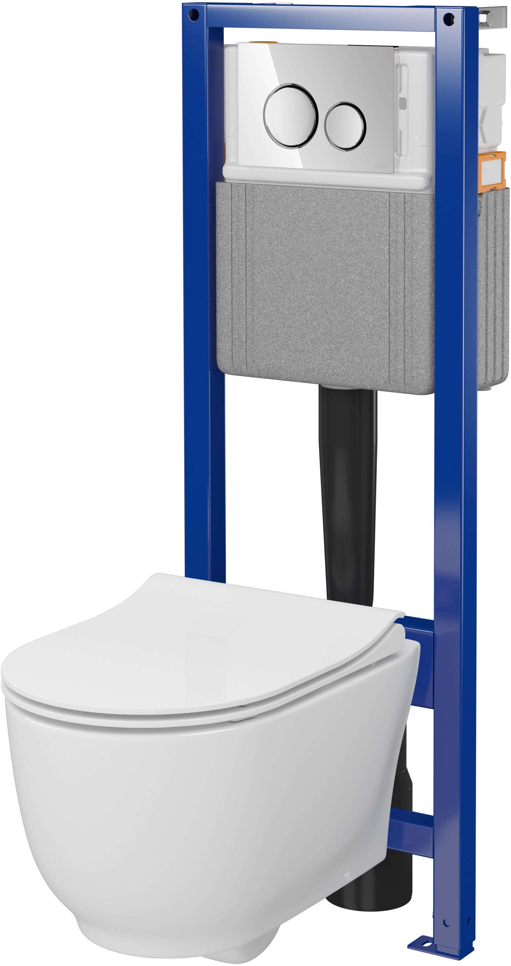 Cersanit Luna set toiletframe met pot, bril en drukknop S4028-001