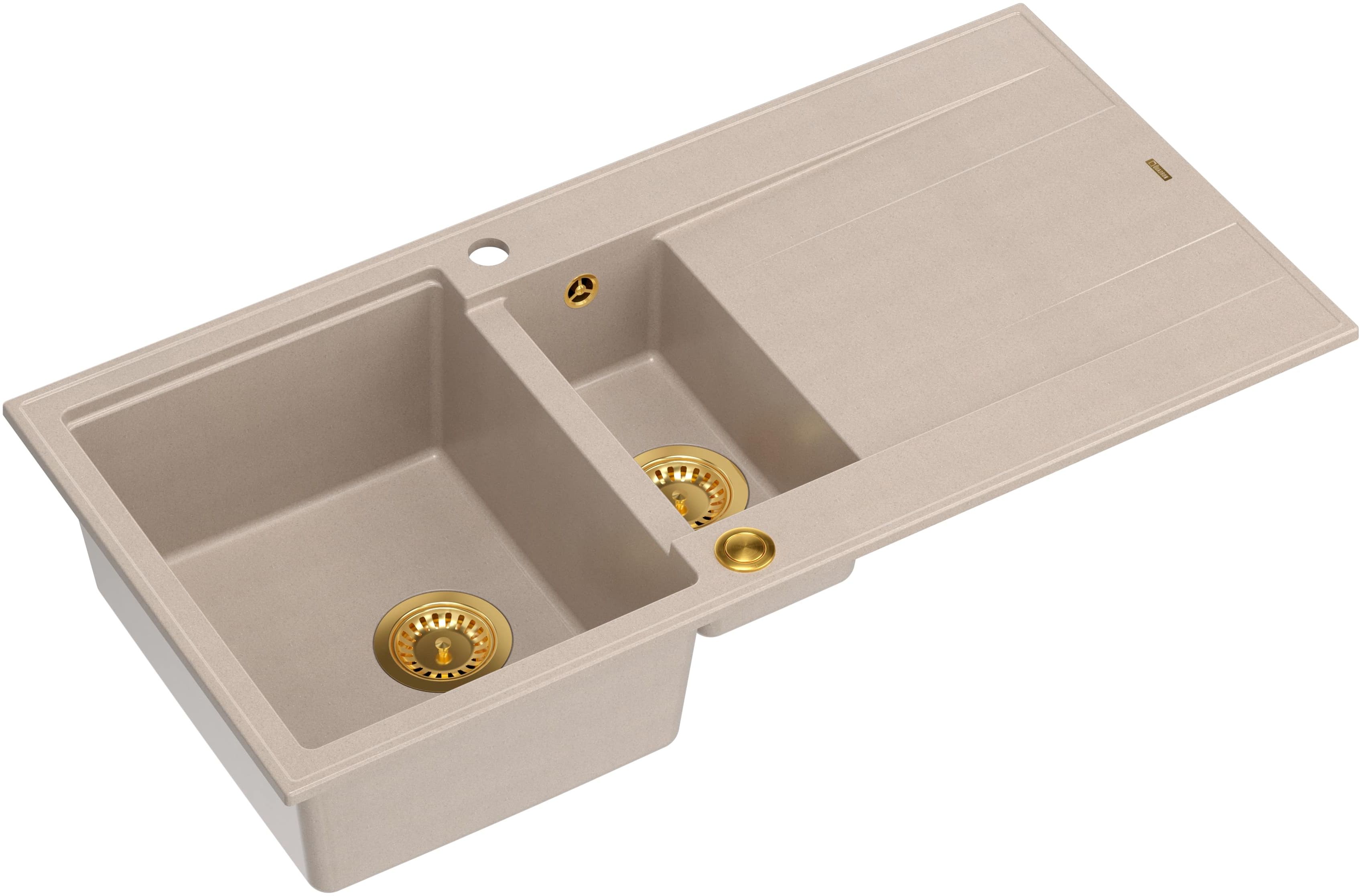 Quadron Evan graniteq spoelbak 100x50 cm beige HQE510050U2_PVDG1_P2O