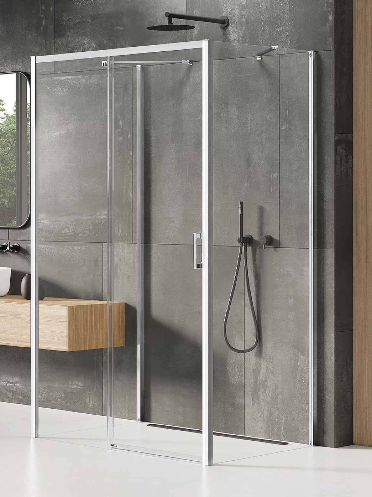 New Trendy Prime douchecabine 110x80 cm rechthoekig chroom glans/helder glas K-0817