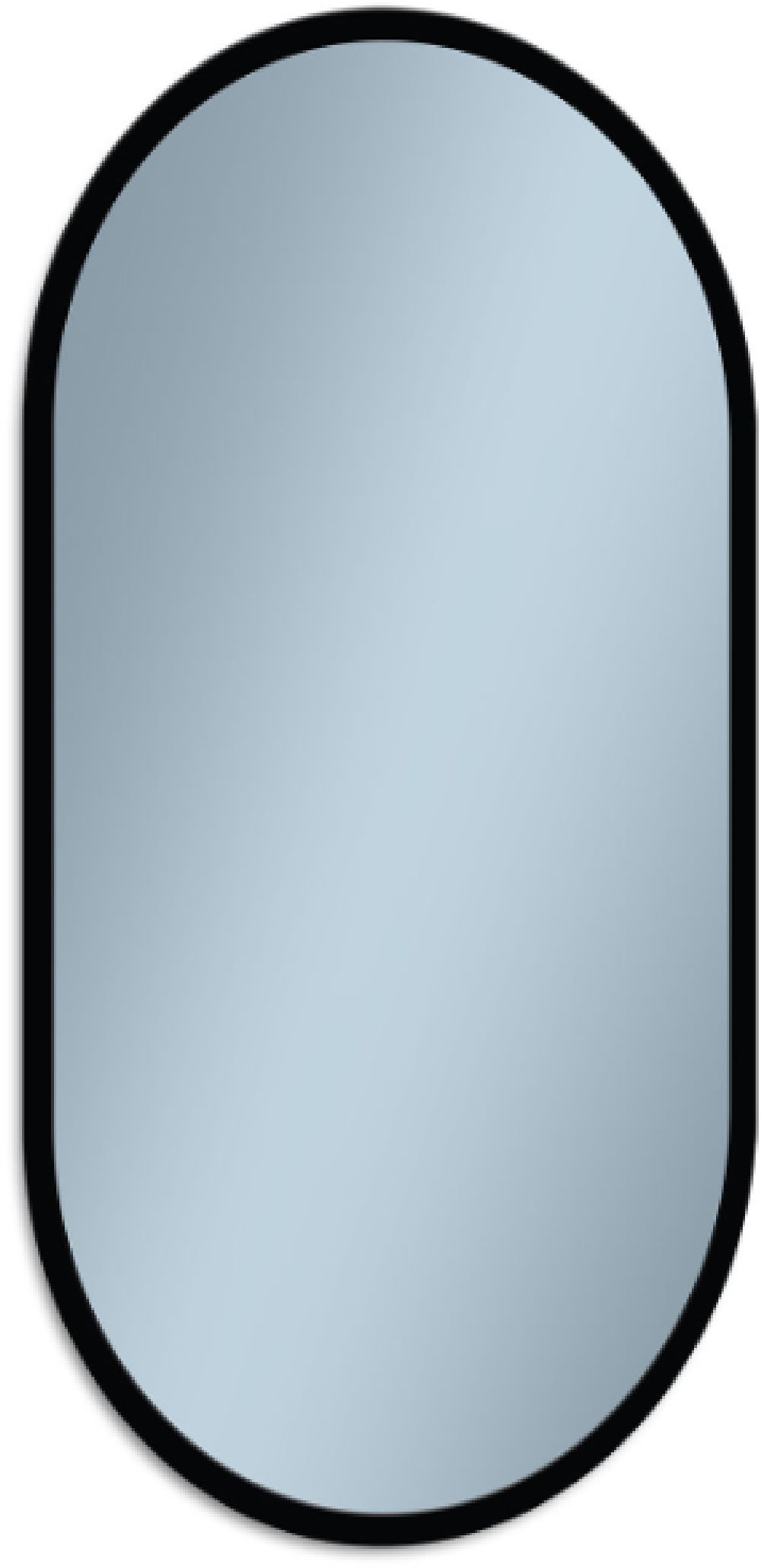 Venti Oslo spiegel 50x90 cm ovaal met verlichting zwart 5907722357519