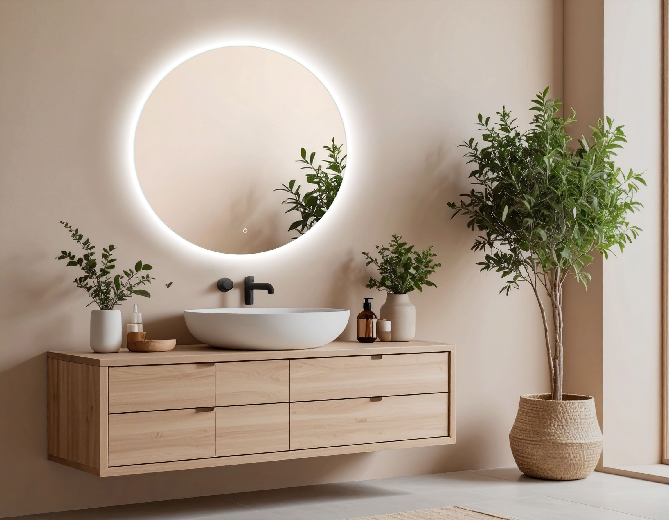 Venti Koło Led spiegel 70x70 cm rond met verlichting 5907459662757