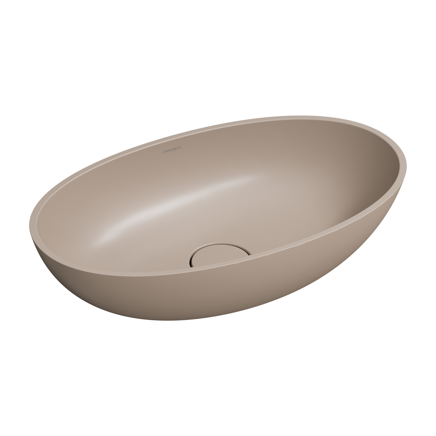 Omnires Shell M+ wastafel 50x32 cm ovaal opbouw brons/beige mat SHELL500UNDB