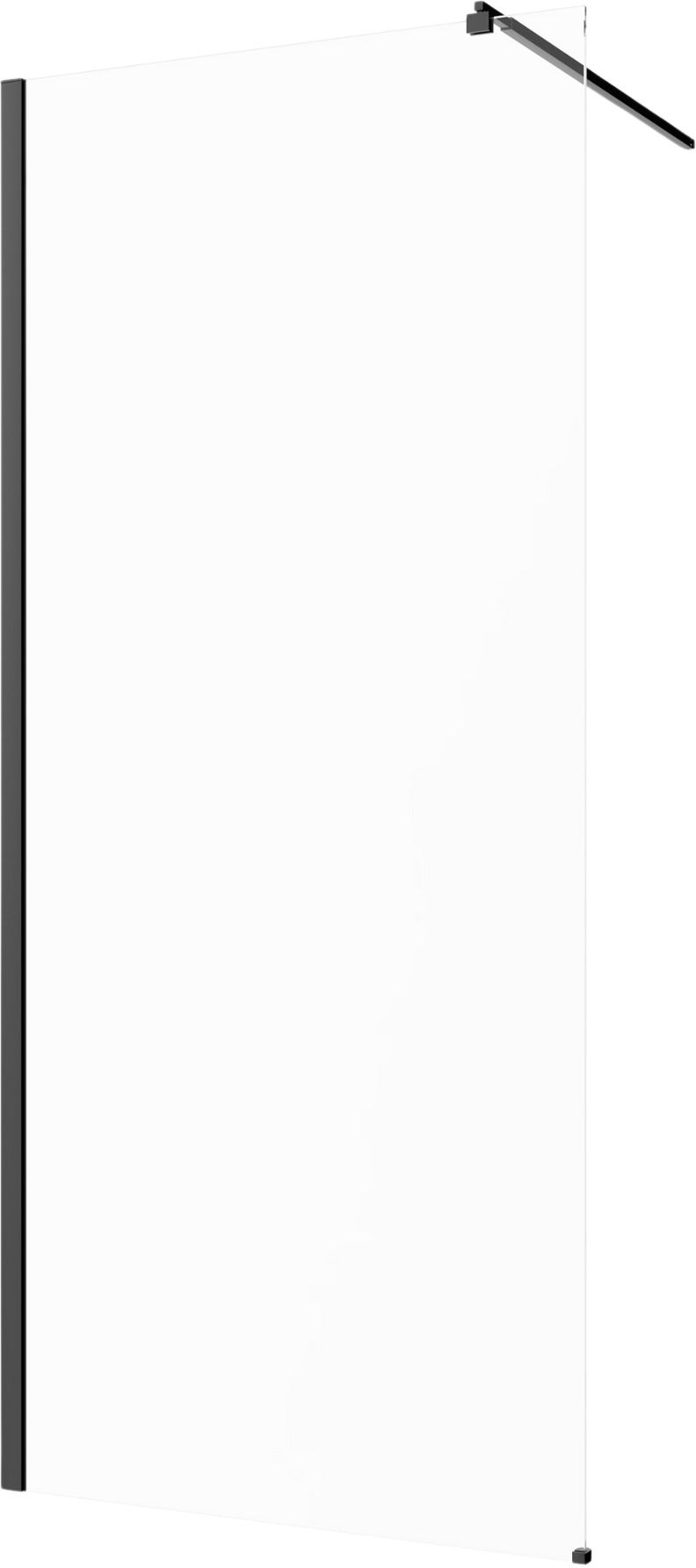 Invena inloopdouchewand 100 cm zwart halfmat/helder glas AK-32-101