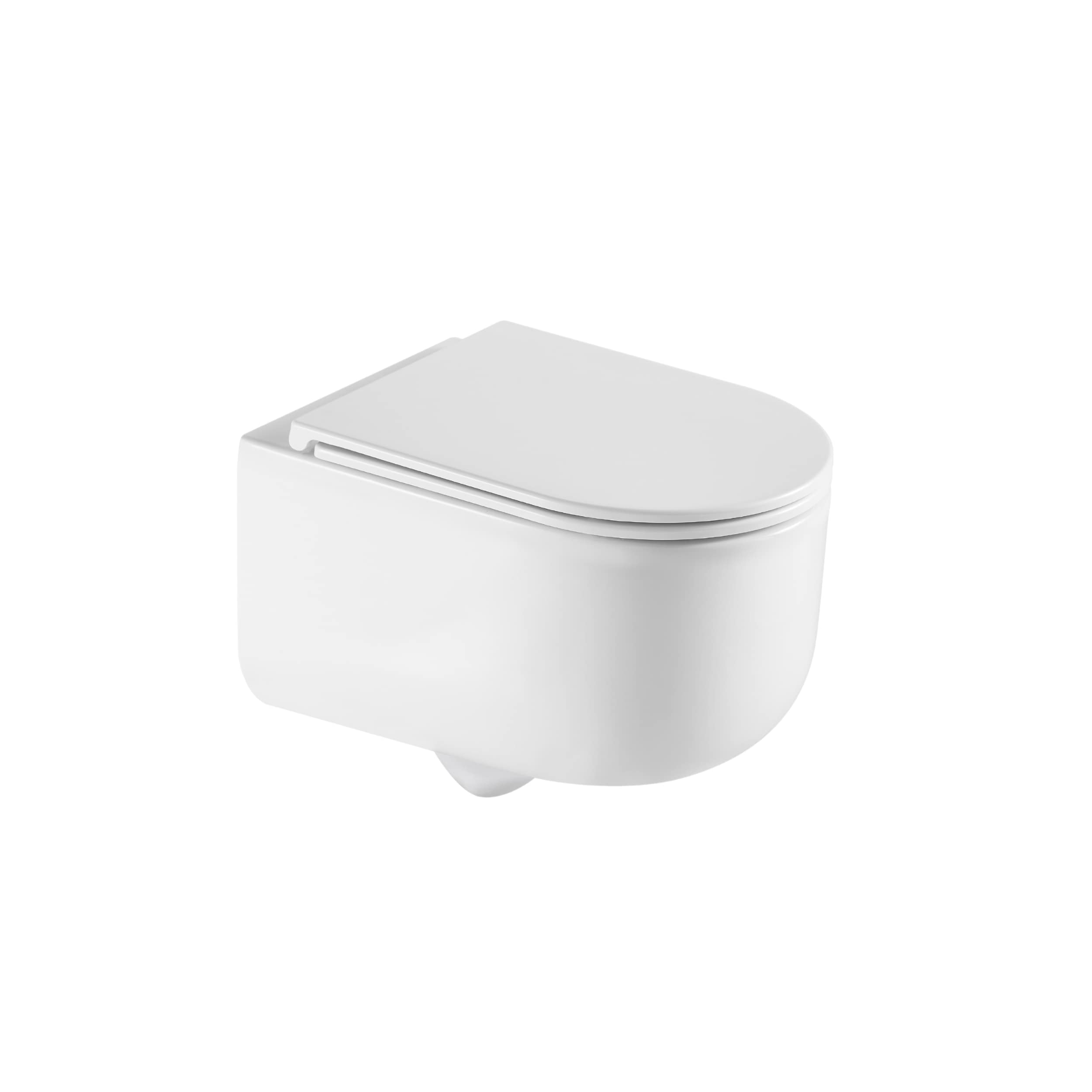 Invena Korfu toiletpot met softclose toiletbril hangend zonder kraag met vortexspoeling wit glans CE-95-001