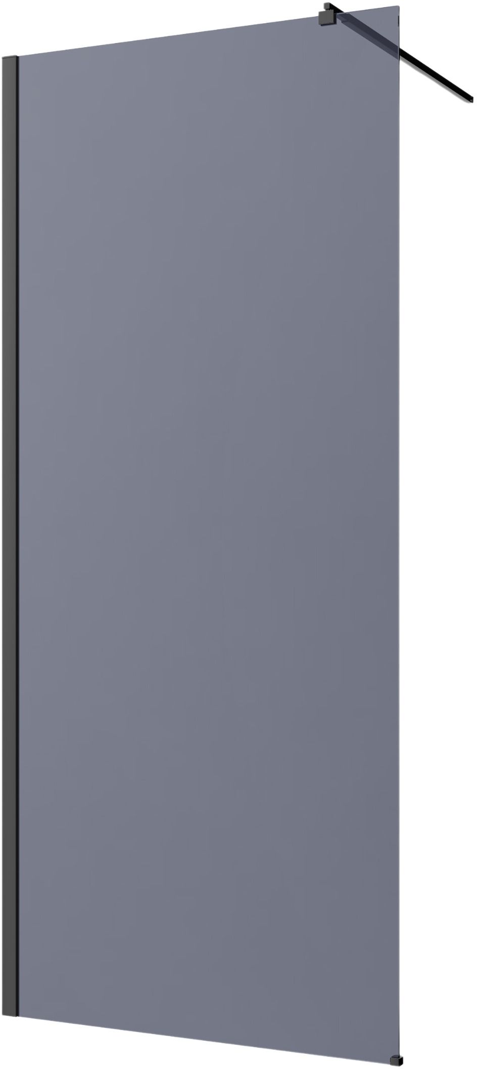 Invena inloopdouchewand 90 cm zwart halfmat/grafietglas AK-32-193