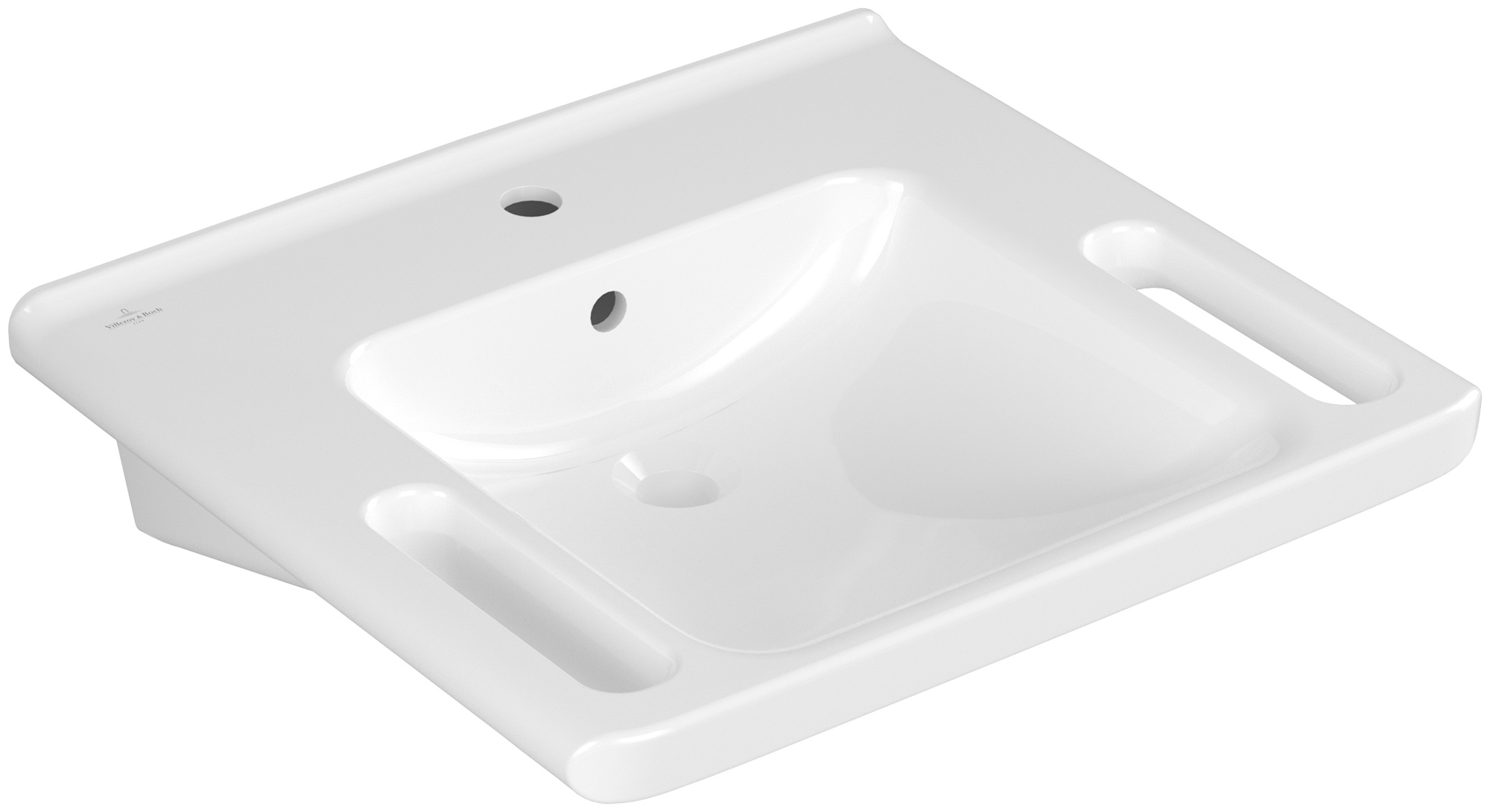 Villeroy & Boch ViCare wastafel 60x55 cm rechthoekig klassiek voor gehandicapten wit glans 4A686001