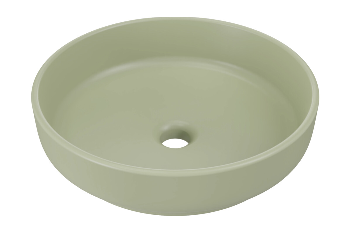 Comad River 1 wastafel 40x40 cm rond opbouw groen mat RIVER 1 OLIVE GREEN MATT UN 40 ( E-6595 )