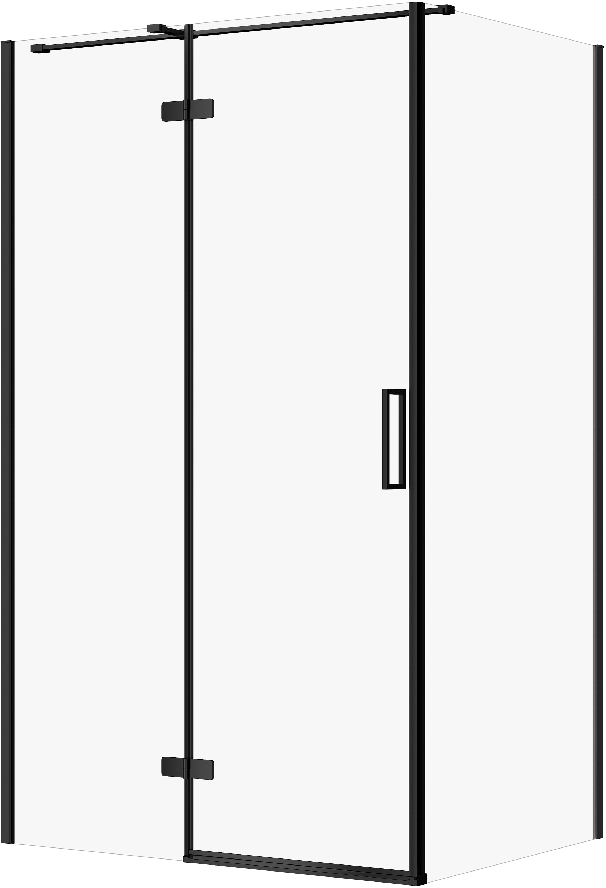 Cersanit City douchecabine 120x90 cm rechthoekig zwart mat/helder glas S584-091