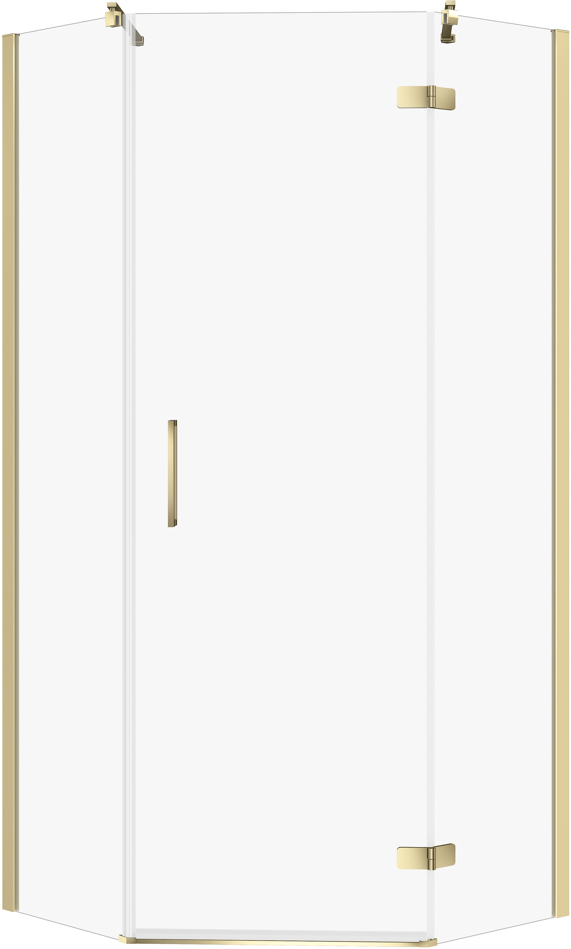 Cersanit City douchecabine 90x90 cm gouden glans/helder glas S584-086