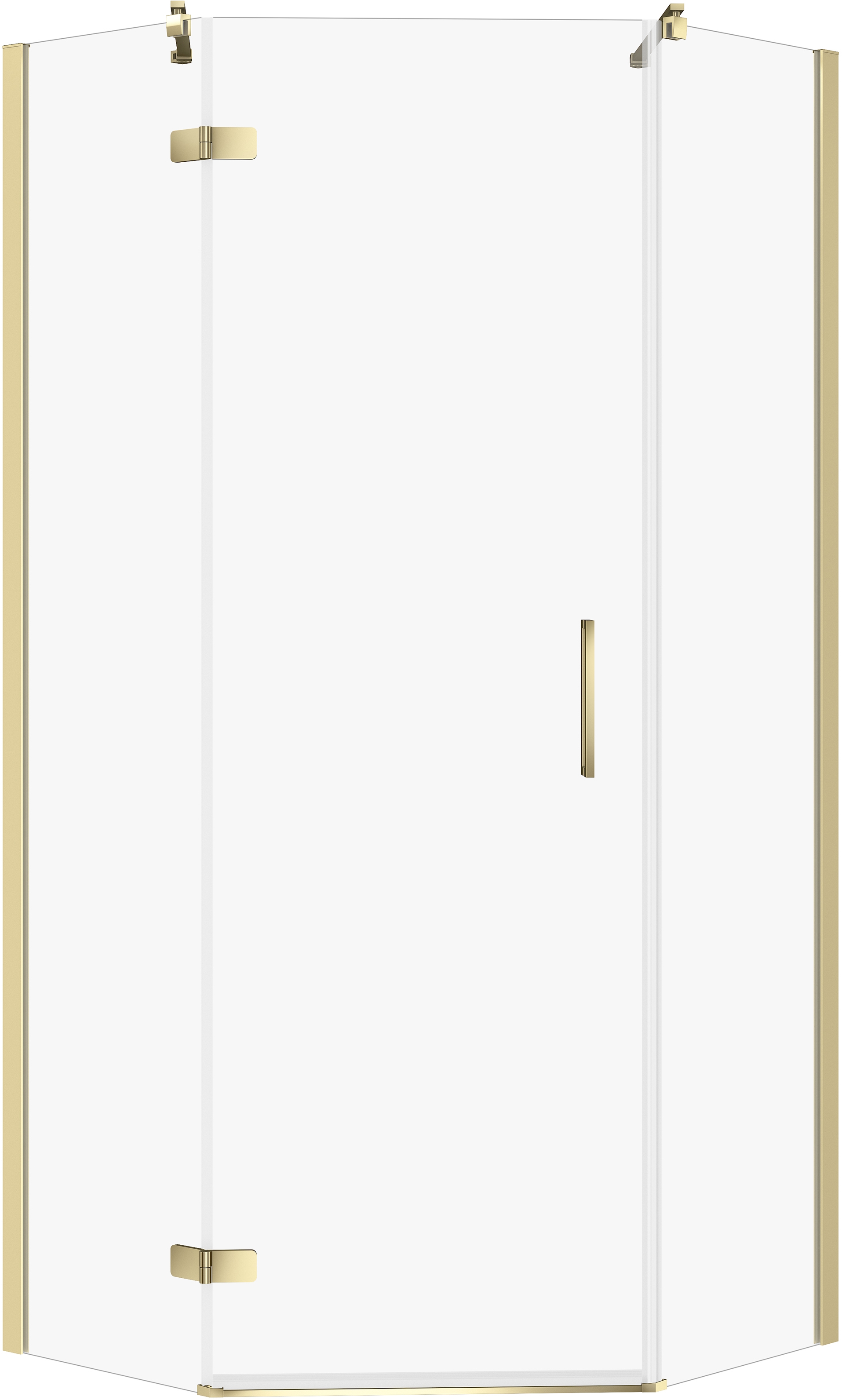 Cersanit City douchecabine 80x80 cm gouden glans/helder glas S584-085
