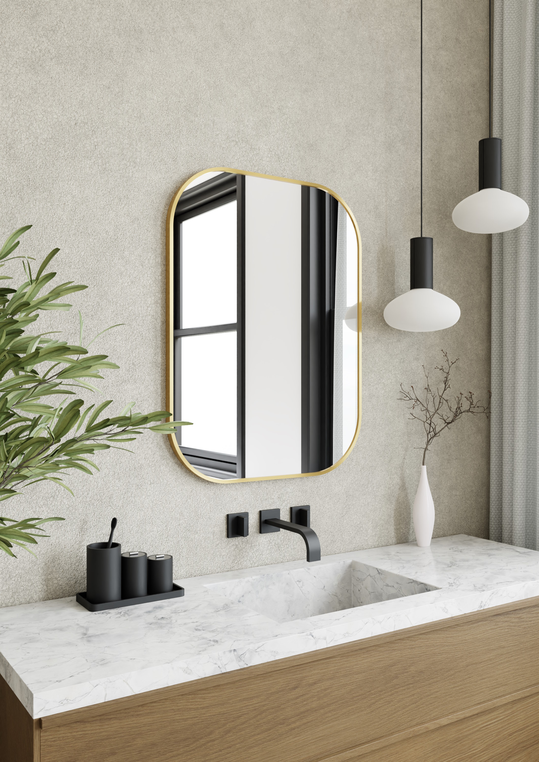 Dubiel Vitrum Luis Gold spiegel 40x60 cm ovaal gouden 5905241013152