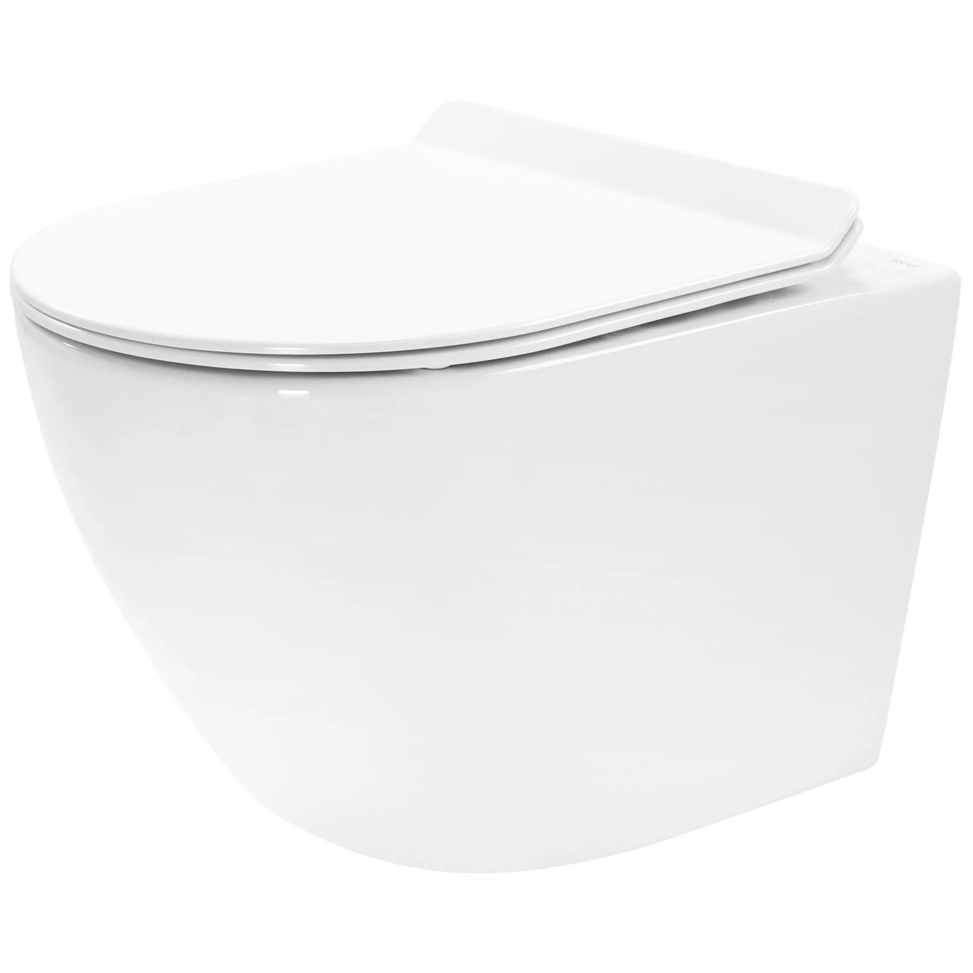 Rea Carter toiletpot met softclose toiletbril hangend zonder kraag met vortexspoeling wit glans REA-C4801