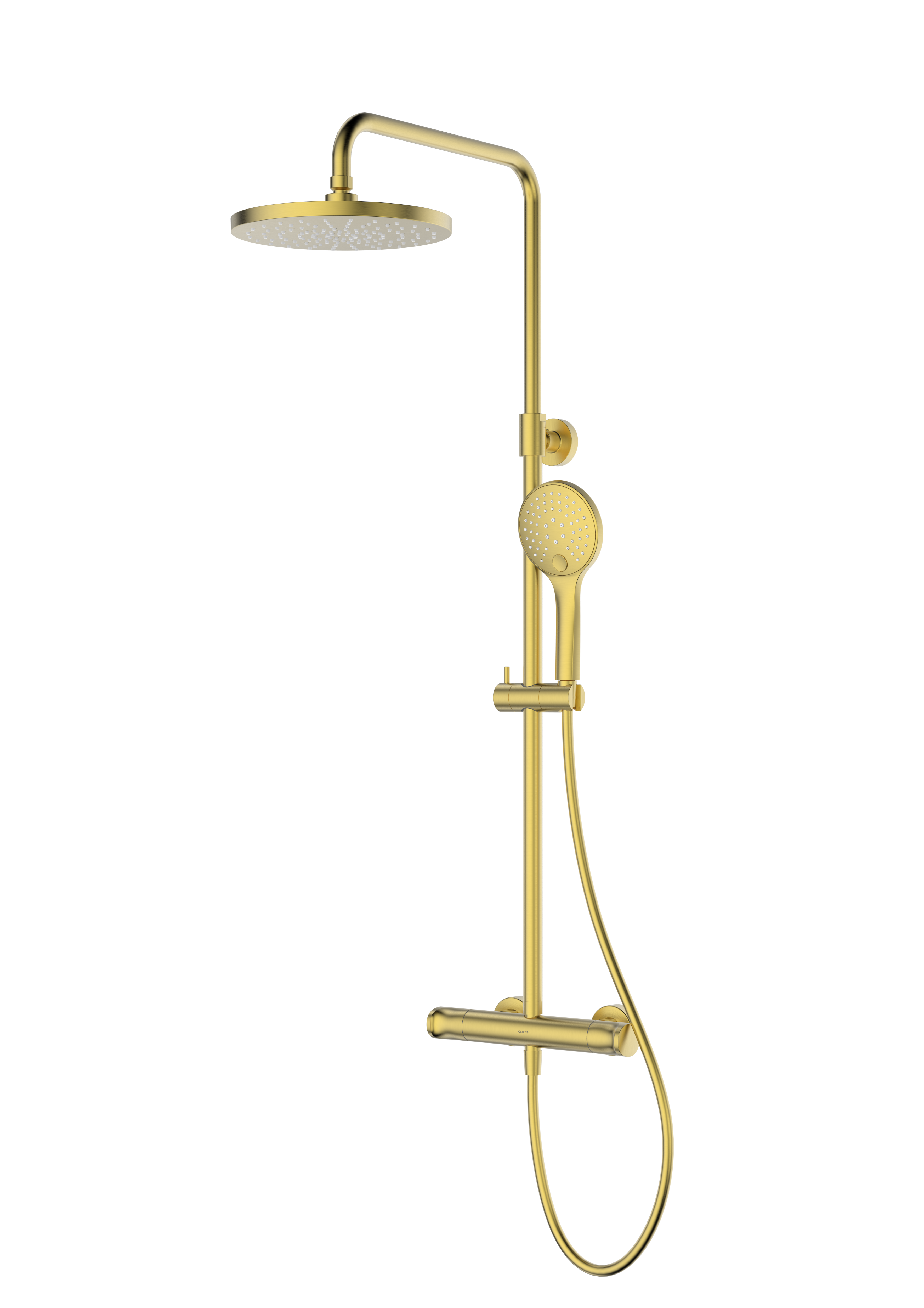 Oltens Vatten doucheset wand met thermostaat met regendouche geborsteld goud 36505810