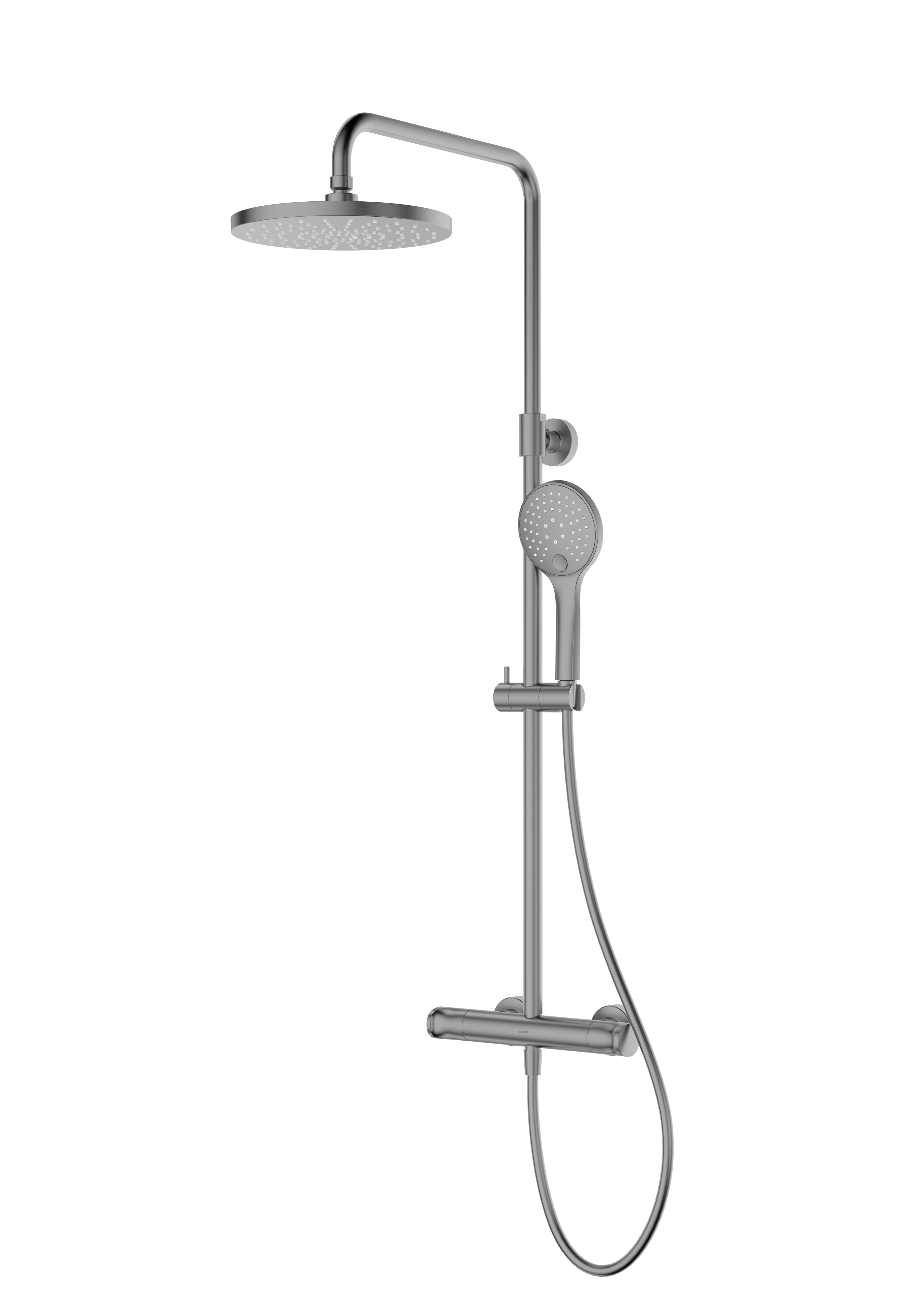 Oltens Vatten doucheset wand met thermostaat met regendouche grafiet 36505400
