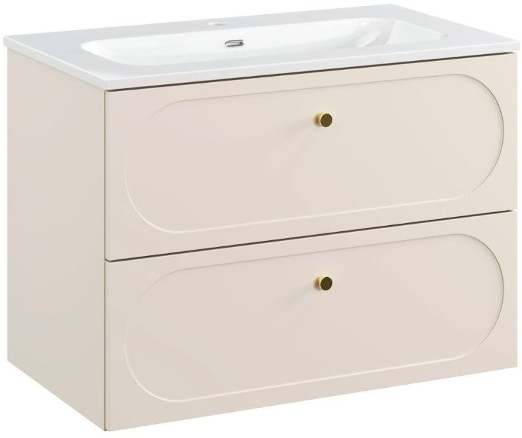 Set kast Comad Donna Sand DONNA SAND 82-80-46-2S, wastafel Comad Fly FLY WHITE GLOSS UM 80-46 DP ( E-8073-80 )